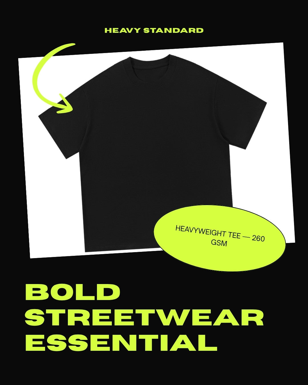 Heavy Standard heavyweight tee bold streetwear essential product graphic