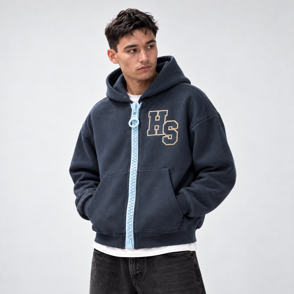 Unisex Oversized Chunky-Zip Boxy Hoodie — image 4