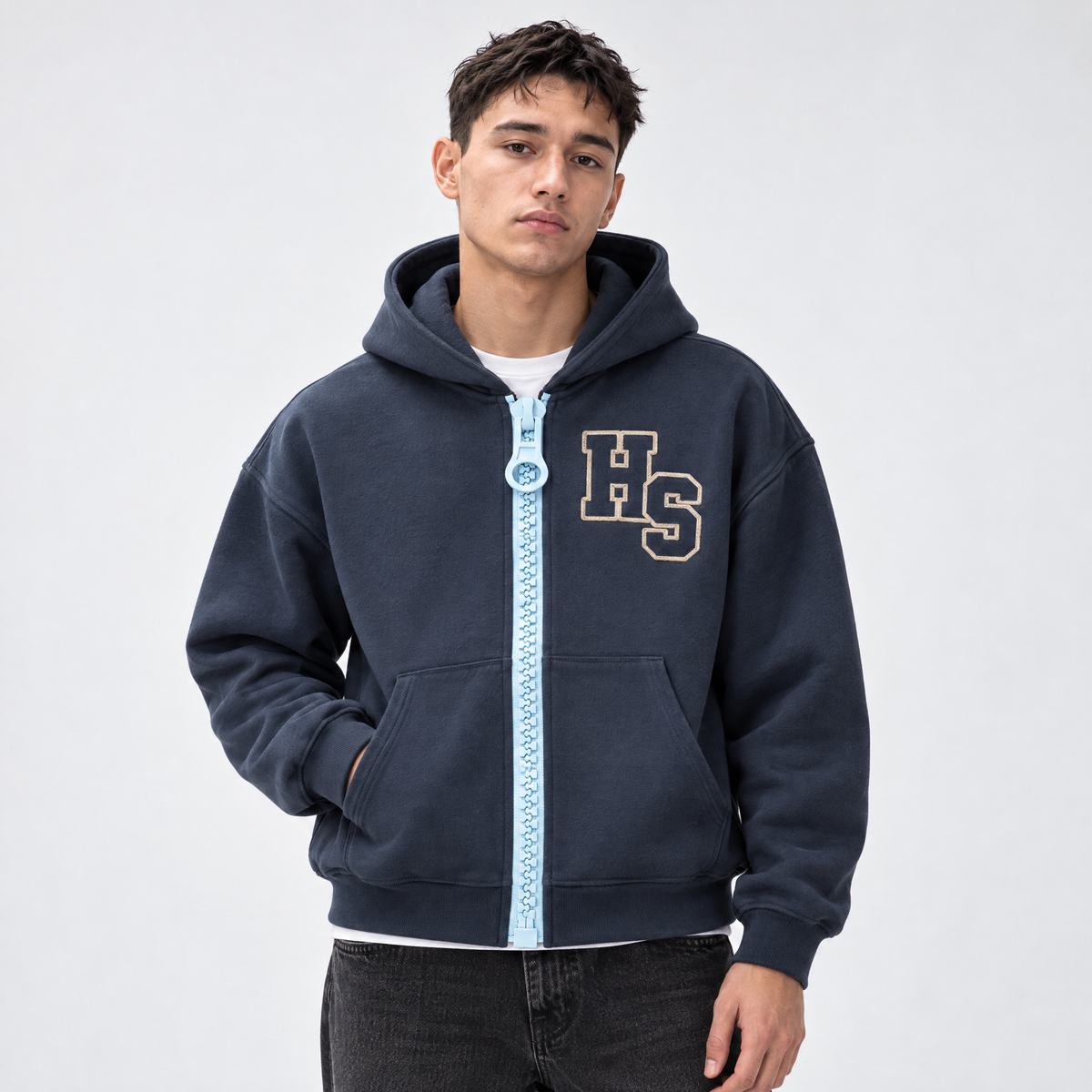 Unisex Oversized Chunky-Zip Boxy Hoodie — image 3