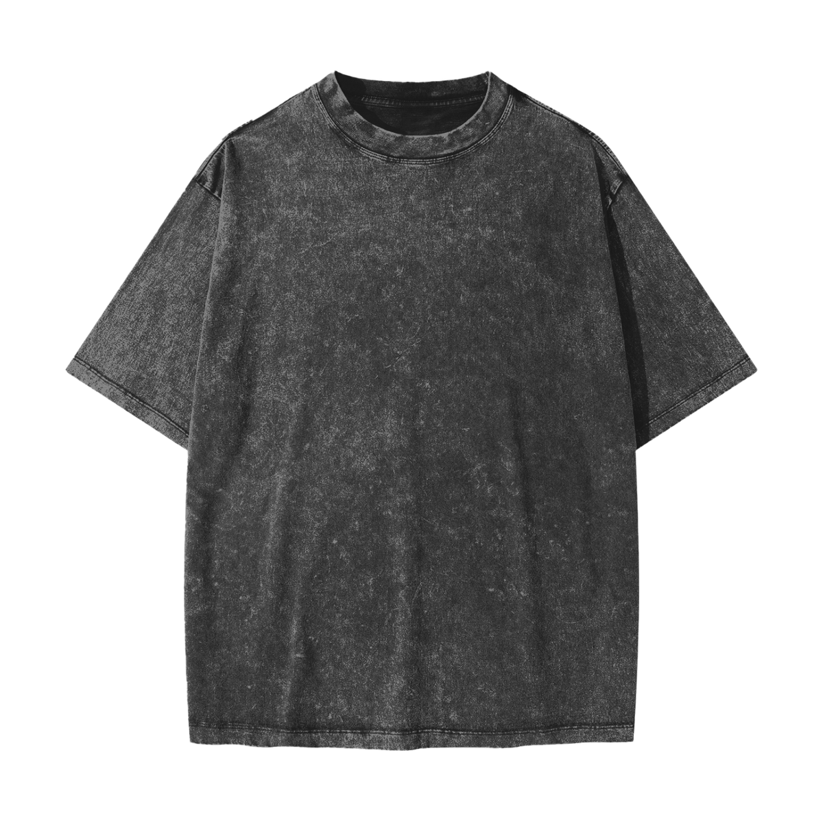 Batik black heavyweight washed T-shirt, crew neck and short sleeves