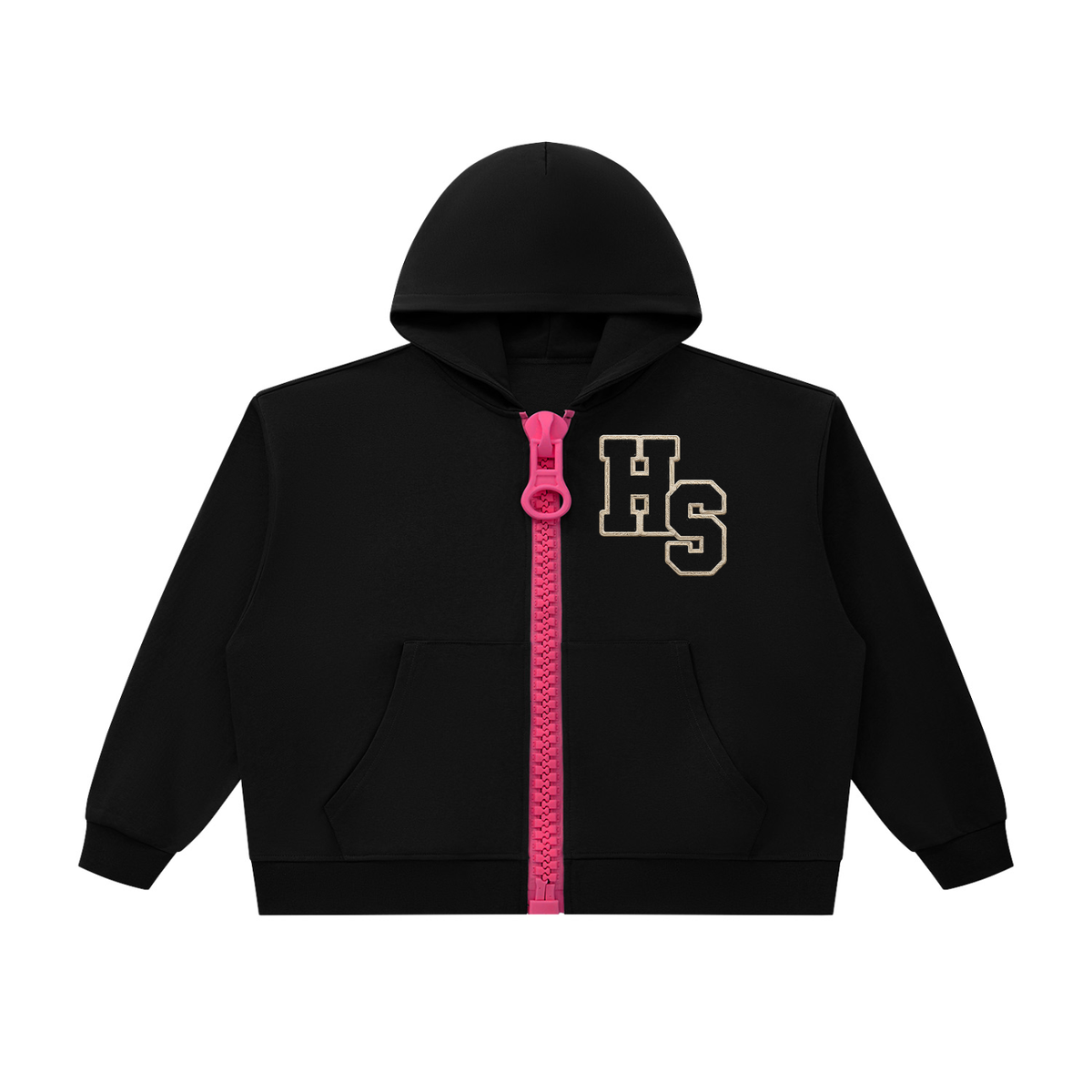 Unisex Oversized Chunky-Zip Boxy Hoodie